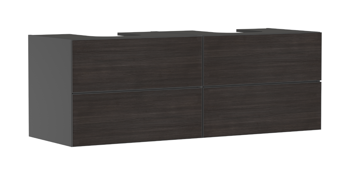 HANSGROHE Xevolos E Skříňka pod umyvadlo břidlicová matná šedá 1570/550 se 4 zásuvkami pro desku se 2 výřezy #54201730 - břidlicová matná šedá
