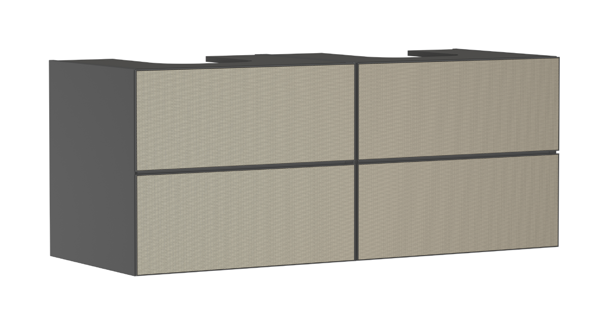 HANSGROHE Xevolos E Skříňka pod umyvadlo břidlicová matná šedá 1370/550 se 4 zásuvkami pro desku se 2 výřezy #54198390 - břidlicová matná šedá