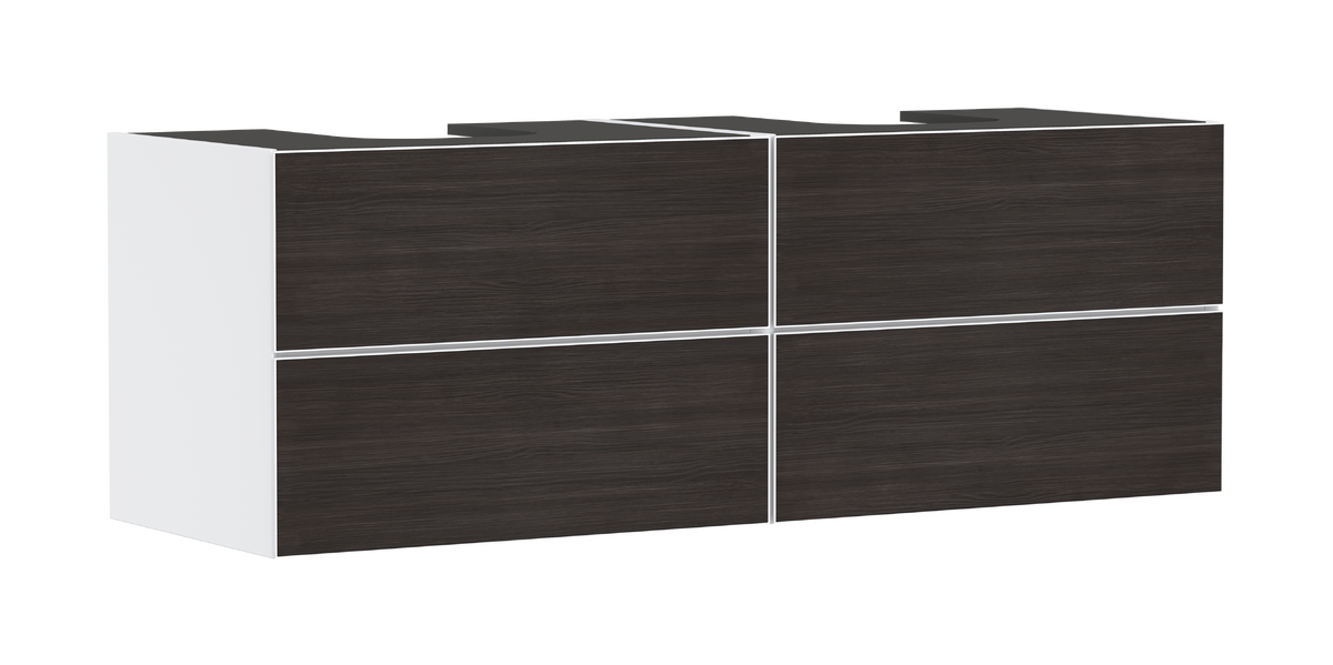 HANSGROHE Xevolos E Skříňka pod umyvadlo matná bílá 1570/550 se 4 zásuvkami pro desku se 2 výřezy #54199730 - matná bílá