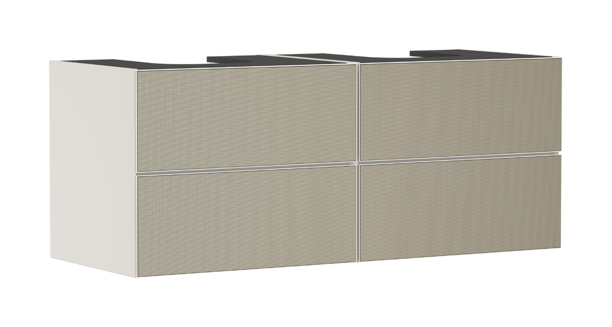 HANSGROHE Xevolos E Skříňka pod umyvadlo písková matná béžová 1370/550 se 4 zásuvkami pro desku se 2 výřezy #54197390 - písková matná béžová