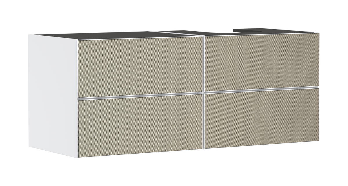 HANSGROHE Xevolos E Skříňka pod umyvadlo matná bílá 1370/550 se 4 zásuvkami pro desku s výřezem vpravo #54239390 - matná bílá