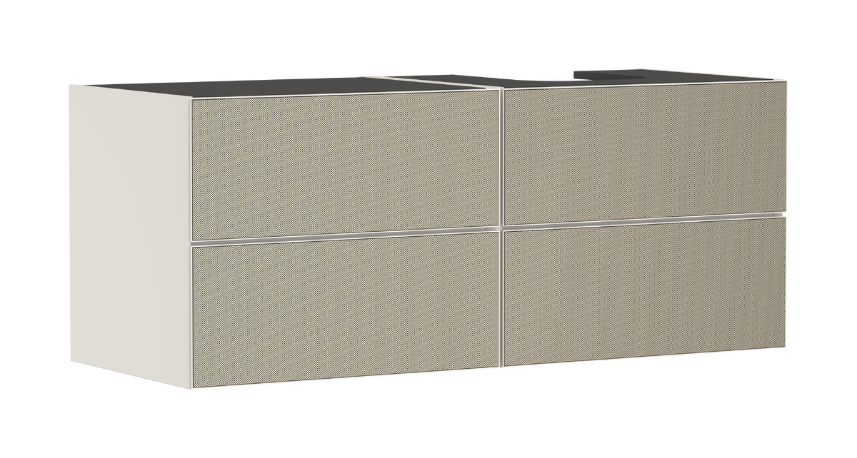 HANSGROHE Xevolos E Skříňka pod umyvadlo písková matná béžová 1370/550 se 4 zásuvkami pro desku s výřezem vpravo #54240390 - písková matná béžová