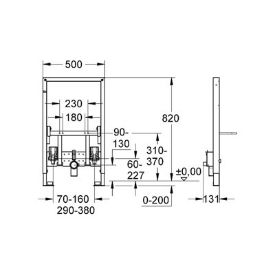 GROHE Prvek Rapid SL pro bidet, instalační výška 0,82 m #38543000