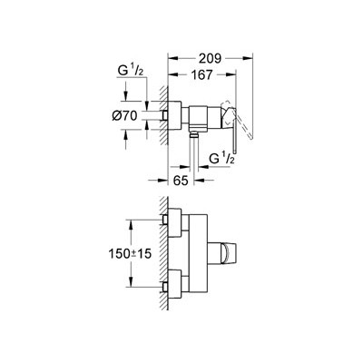 GROHE Quadra Páková sprchová baterie, DN 15 Chrom #32637000