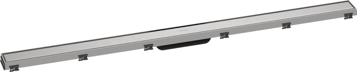 HANSGROHE RainDrain Match Vrchní sada sprchového žlabu 1200 s výškově stavitelným rámem #56042800 - kartáčovaná nerezová ocel
