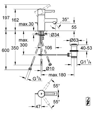 GROHE Essence Páková umyvadlová baterie DN 15, velikost S Chrom #32424000