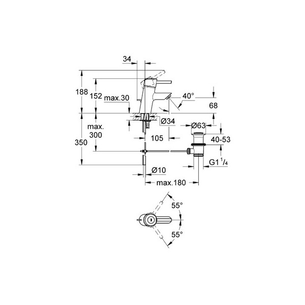 GROHE Concetto Páková umyvadlová baterie DN 15 Chrom #32202000
