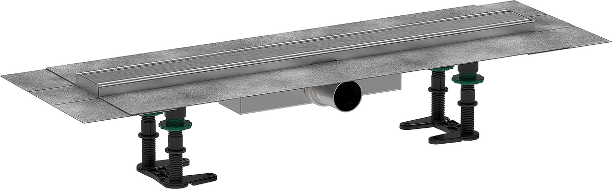 HANSGROHE RainDrain Compact Úplná sada sprchového žlabu 600 pro plochou instalaci #56162800 - kartáčovaná nerezová ocel