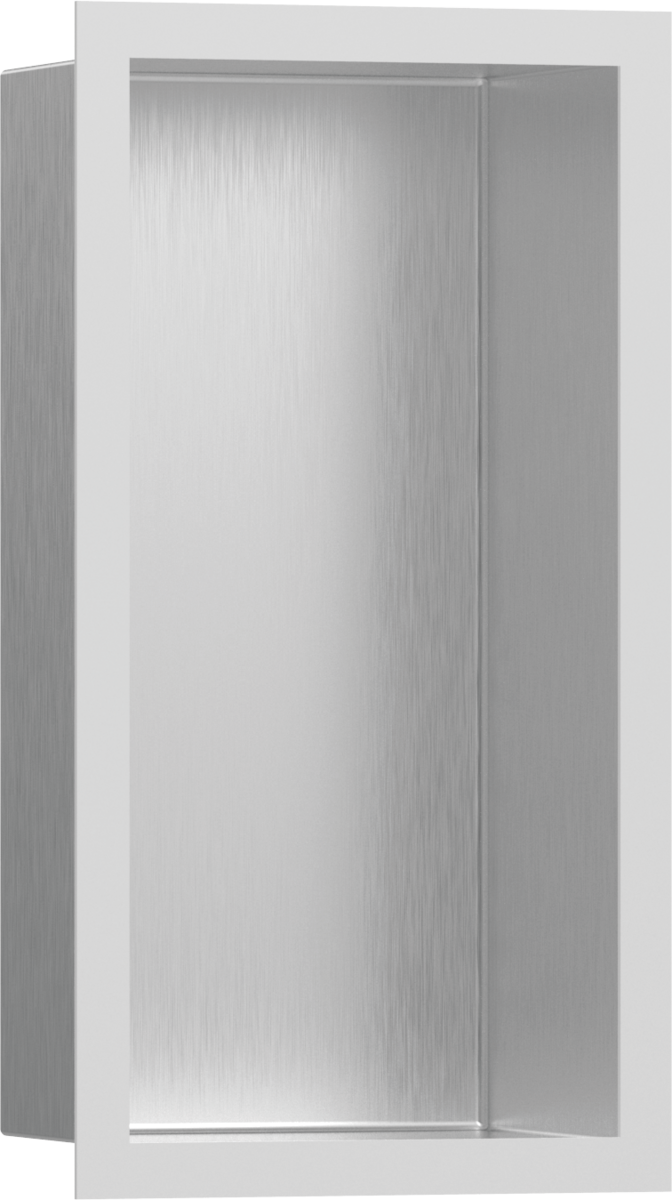 HANSGROHE XtraStoris Individual Stěnový výklenek kartáčovaná nerezová ocel, s designovým rámem300/150/100 #56094700 - kartáčovaná nerezová ocel