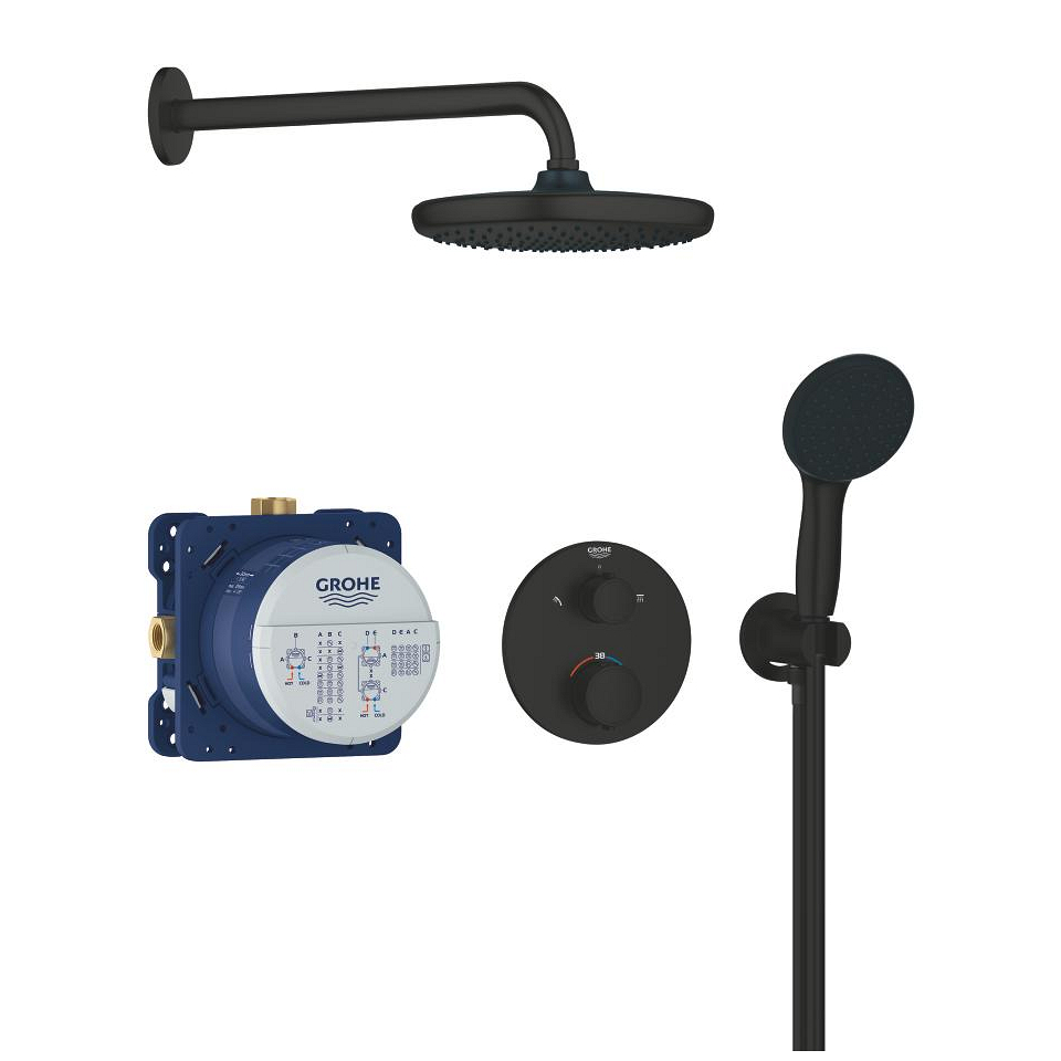 GROHE Precision Thermostat podomítkový systém s termostatickou baterií #348832430 - černá mat