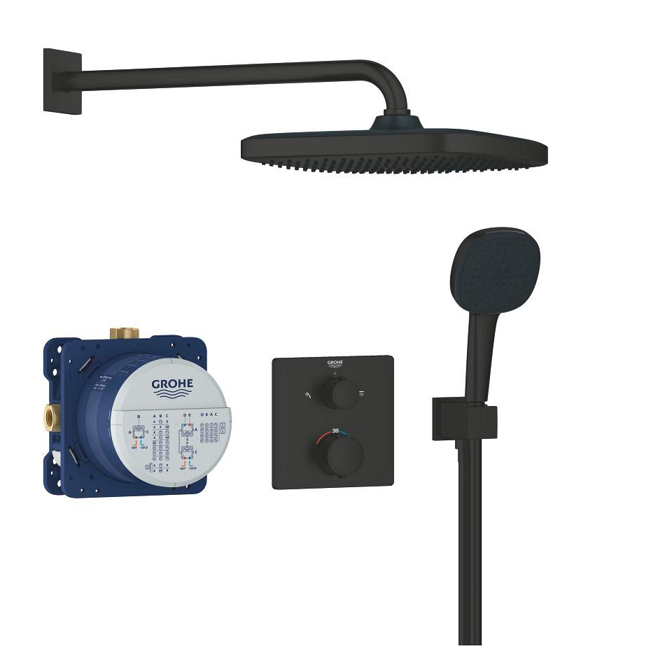 GROHE Precision Thermostat podomítkový systém s termostatickou baterií #348822430 - černá mat