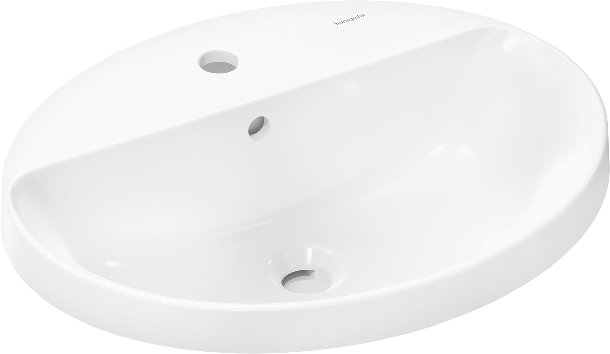 HANSGROHE Xuniva D Zápustné umyvadlo 550/450 s otvorem pro baterii a přepadem #60160450 - bílá
