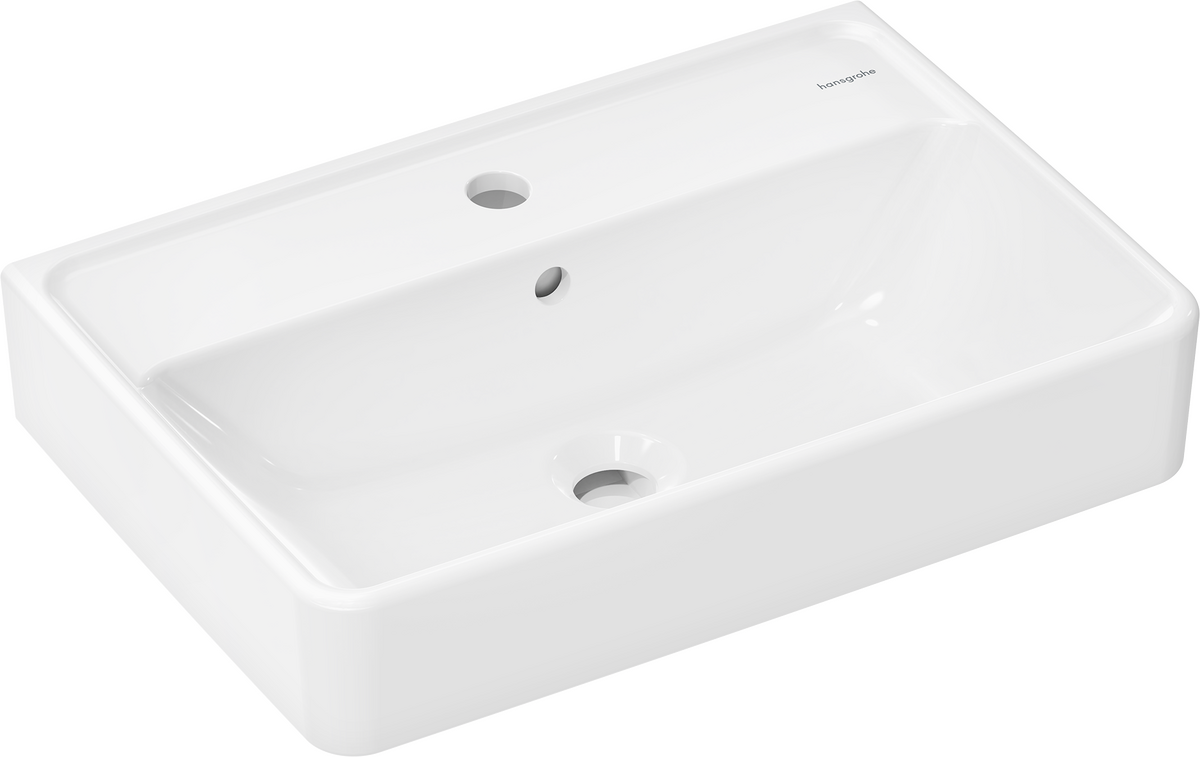 HANSGROHE Xanuia Q Umyvadlo Compact 550/370 s otvorem pro baterii a přepadem #60209450 - bílá