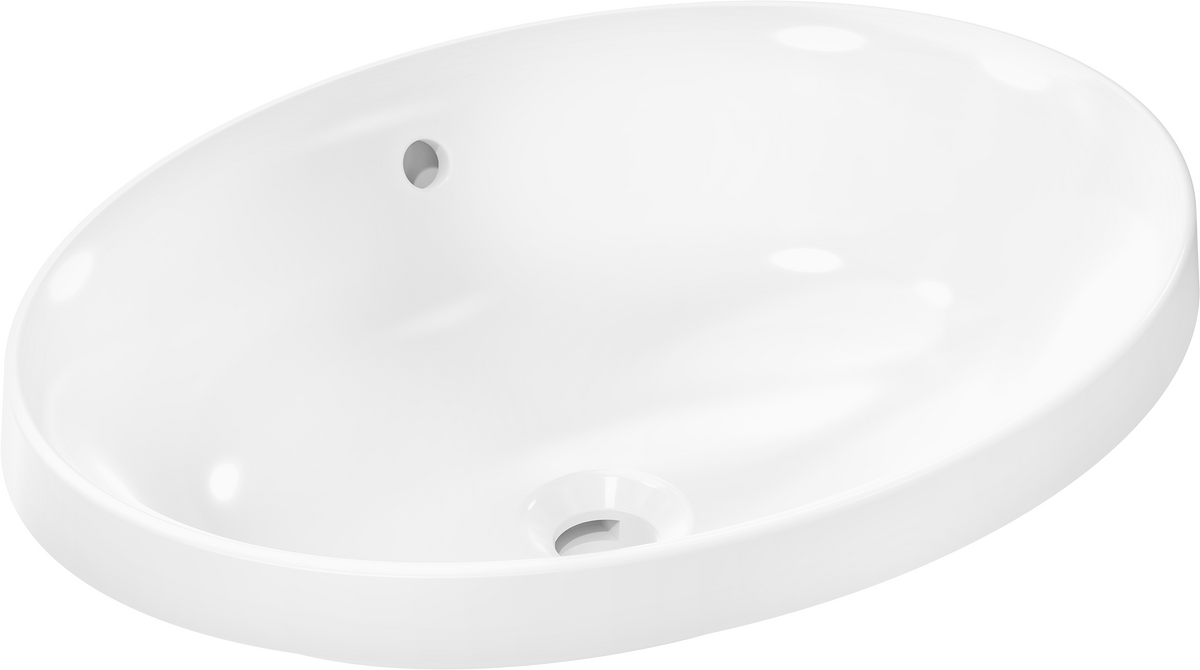 HANSGROHE Xuniva D Zápustné umyvadlo 550/400 bez otvoru pro baterii, s přepadem #60156450 - bílá