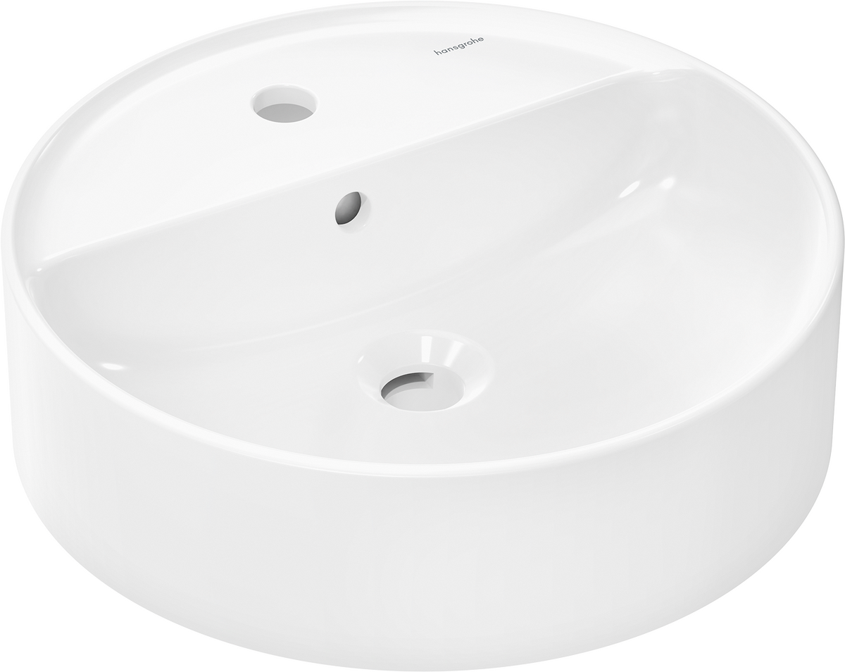 HANSGROHE Xuniva S Umyvadlová mísa 450/450 s otvorem pro baterii a přepadem #60169450 - bílá