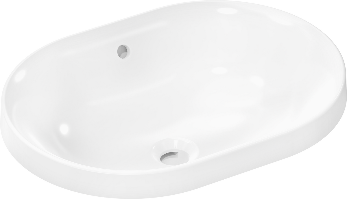 HANSGROHE Xuniva U Zápustné umyvadlo 550/400 bez otvoru pro baterii s přepadem #60157450 - bílá