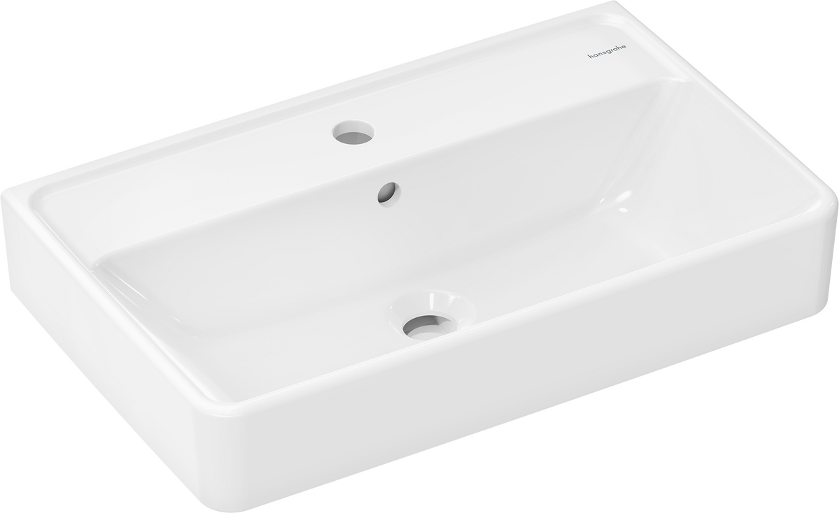 HANSGROHE Xanuia Q Umyvadlo Compact 600/370 s otvorem pro baterii a přepadem, SmartClean #61124450 - bílá