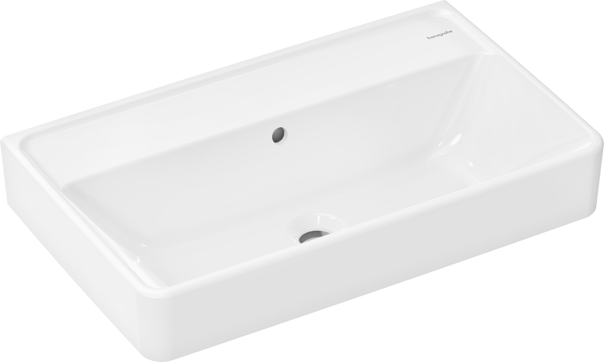 HANSGROHE Xanuia Q Umyvadlo Compact 650/390 bez otvoru pro baterii, s přepadem, SmartClean #61129450 - bílá