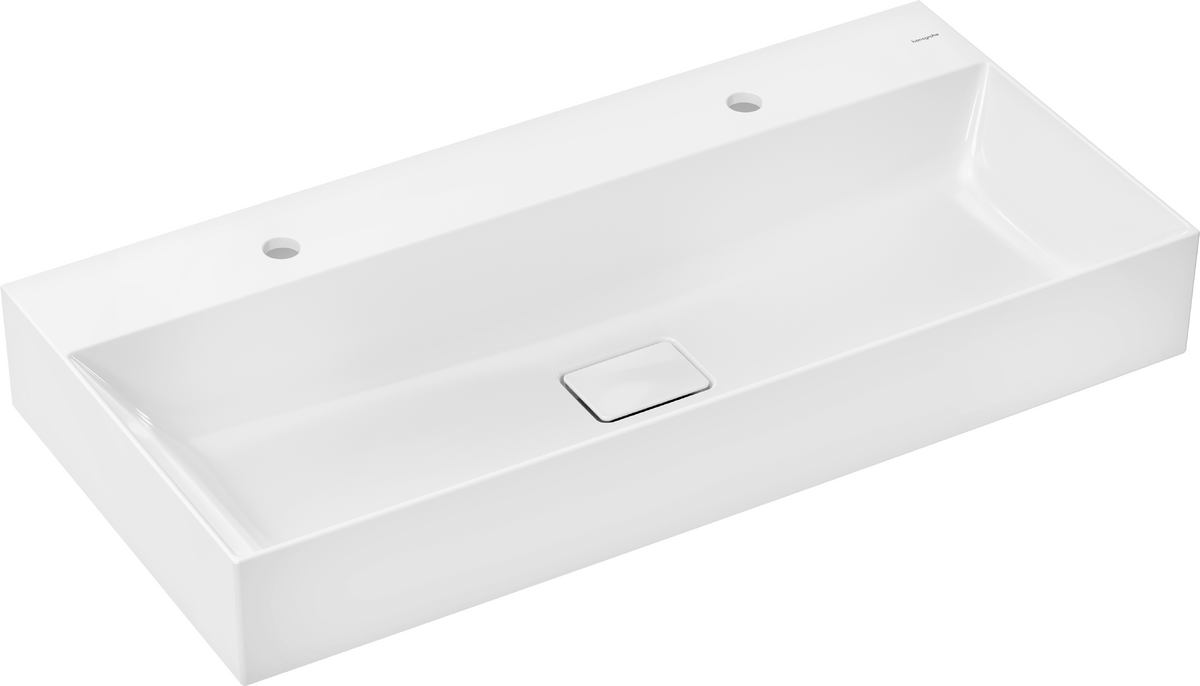 HANSGROHE Xevolos E Umyvadlo 1000/480 se 2 otvory pro baterii bez přepadu, SmartClean #61110450 - bílá