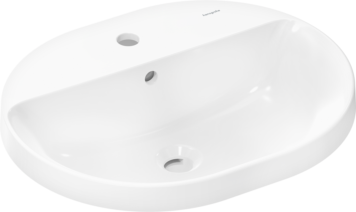 HANSGROHE Xuniva U Zápustné umyvadlo 550/450 s otvorem pro baterii a přepadem, SmartClean #61064450 - bílá