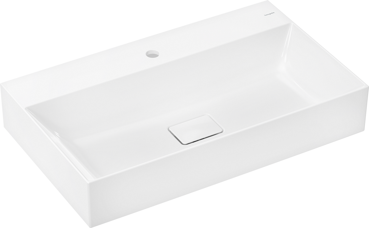 HANSGROHE Xevolos E Zápustné umyvadlo na desku 800/480 s otvorem pro baterii, bez přepadu, SmartClean #61098450 - bílá