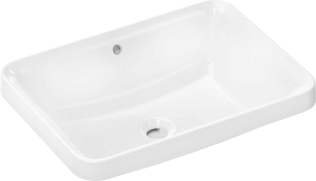 HANSGROHE Xuniva Q Zápustné umyvadlo 550/400 bez otvoru pro baterii, s přepadem, SmartClean #61066450 - bílá