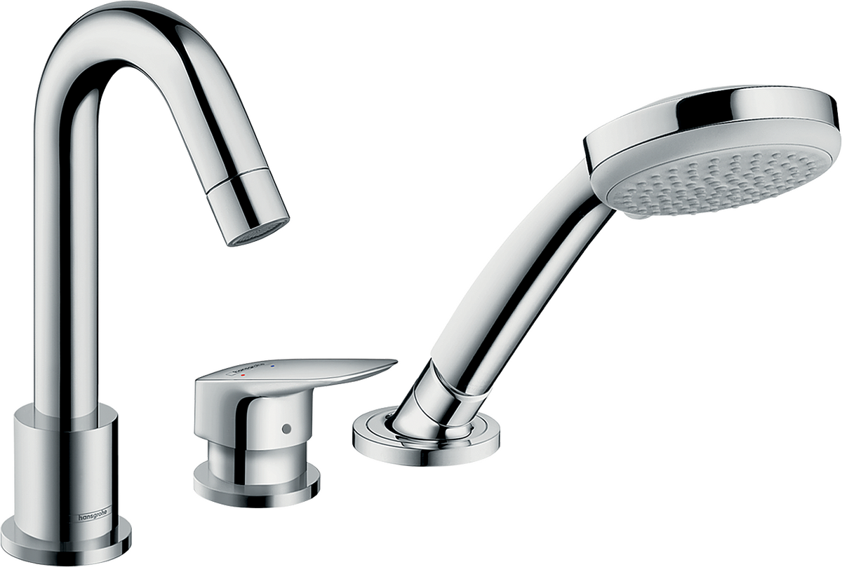 HANSGROHE Logis 3otvorová páková baterie na okraj vany se sadou Secuflex #71310000 - chrom