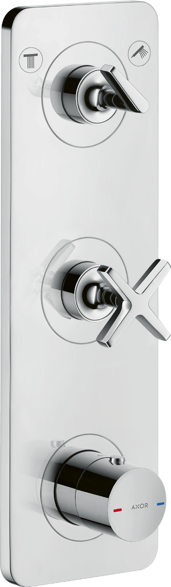 HANSGROHE AXOR Citterio E Modul termostatu 380/120 s podomítkovou instalací, pro 2 spotřebiče, s deskou #36703000 - chrom