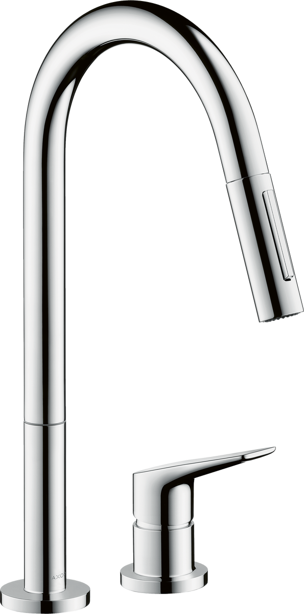 HANSGROHE AXOR Citterio M 2otvorová kuchyňská páková baterie 220 s vytahovací sprškou #34822000 - chrom