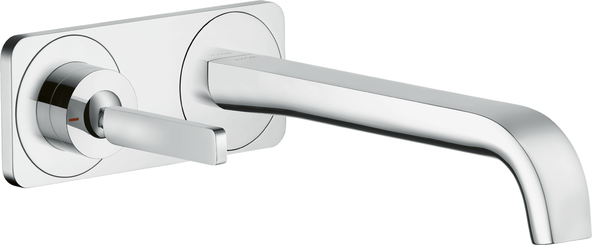 HANSGROHE AXOR Citterio E Páková umyvadlová baterie pod omítku, montáž na stěnu, s kolíkovou rukojetí, s výtokem 221 mm a deskou #36114000 - chrom