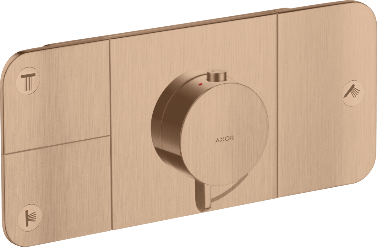 HANSGROHE AXOR Jeden modul termostatu pod omítku pro 3 spotřebiče #45713310 - Brushed Red Gold