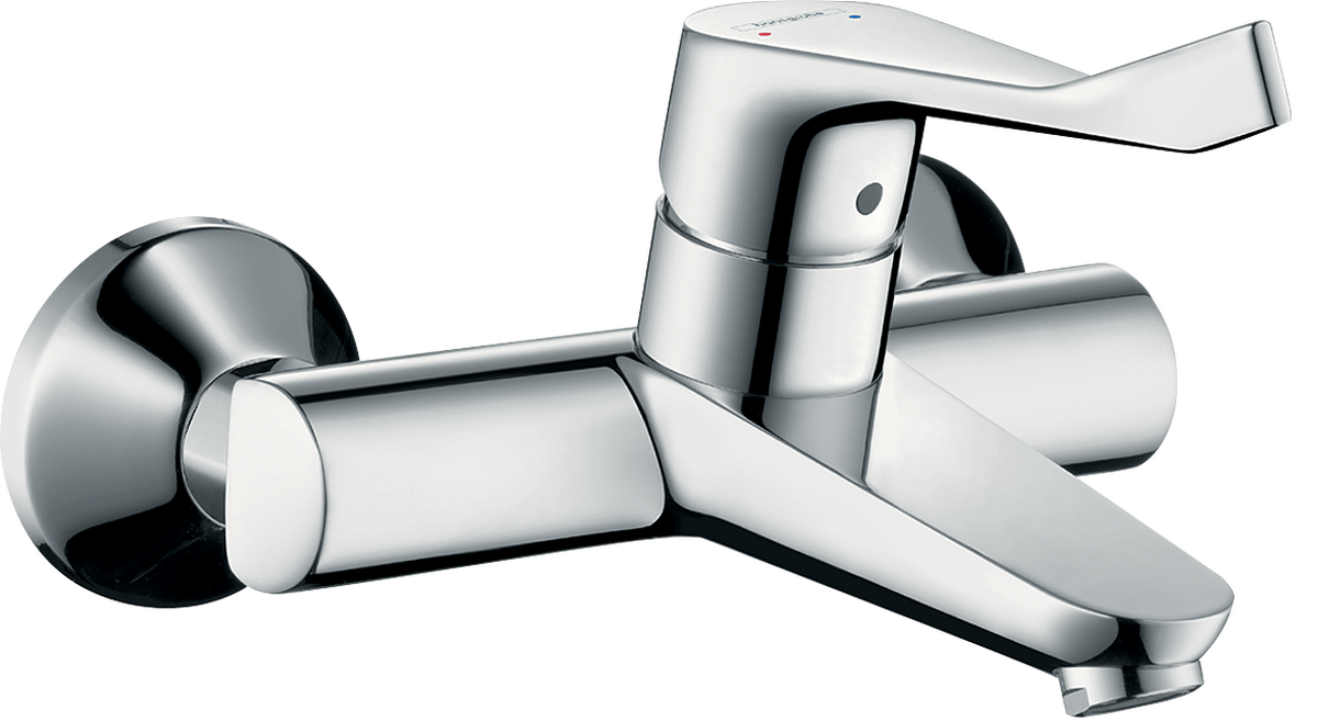 HANSGROHE Focus Páková umyvadlová baterie na stěnu, s prodlouženou rukojetí 12,1 cm #31913000 - chrom