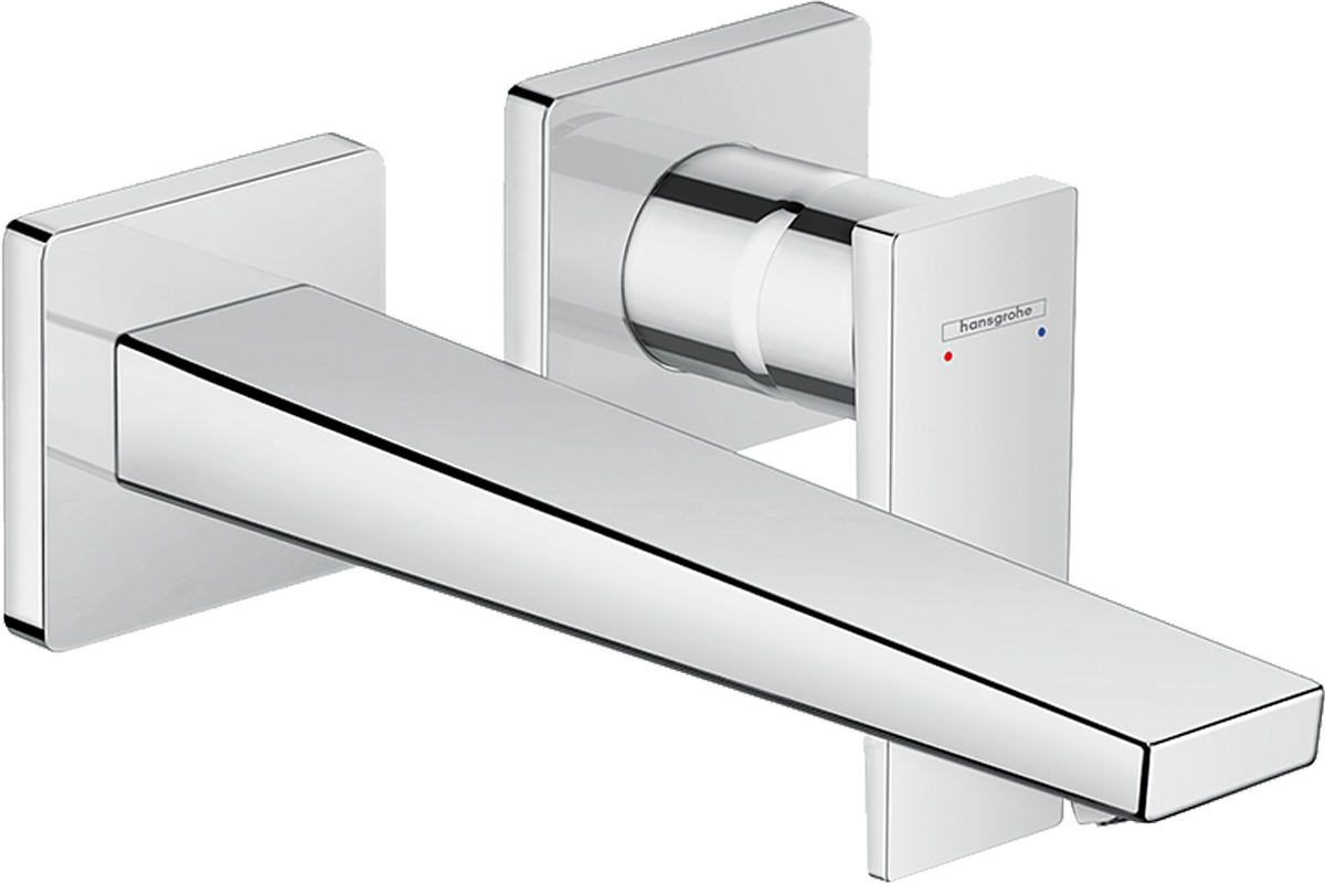 HANSGROHE Metropol Páková umyvadlová baterie s páčkovou rukojetí pod omítku, montáž na stěnu, s výtokem 225 mm #32526000 - chrom