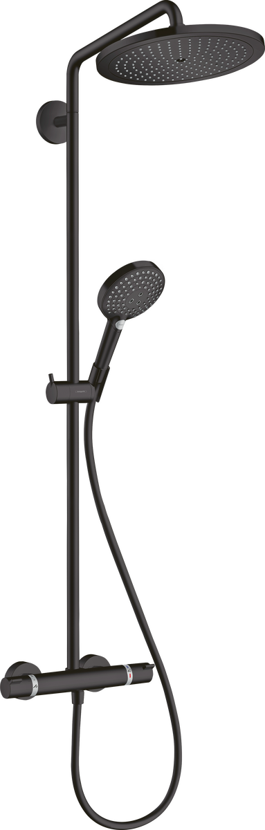 HANSGROHE Croma Select S Showerpipe 280 1jet s termostatem a ruční sprchou Raindance Select S 120 3jet #26890670 - matná černá