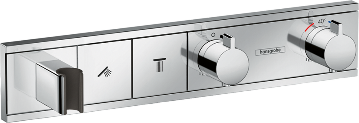 HANSGROHE RainSelect Termostat pod omítku pro 2 spotřebiče se zabudovaným sprchovým držákem #15355000 - chrom