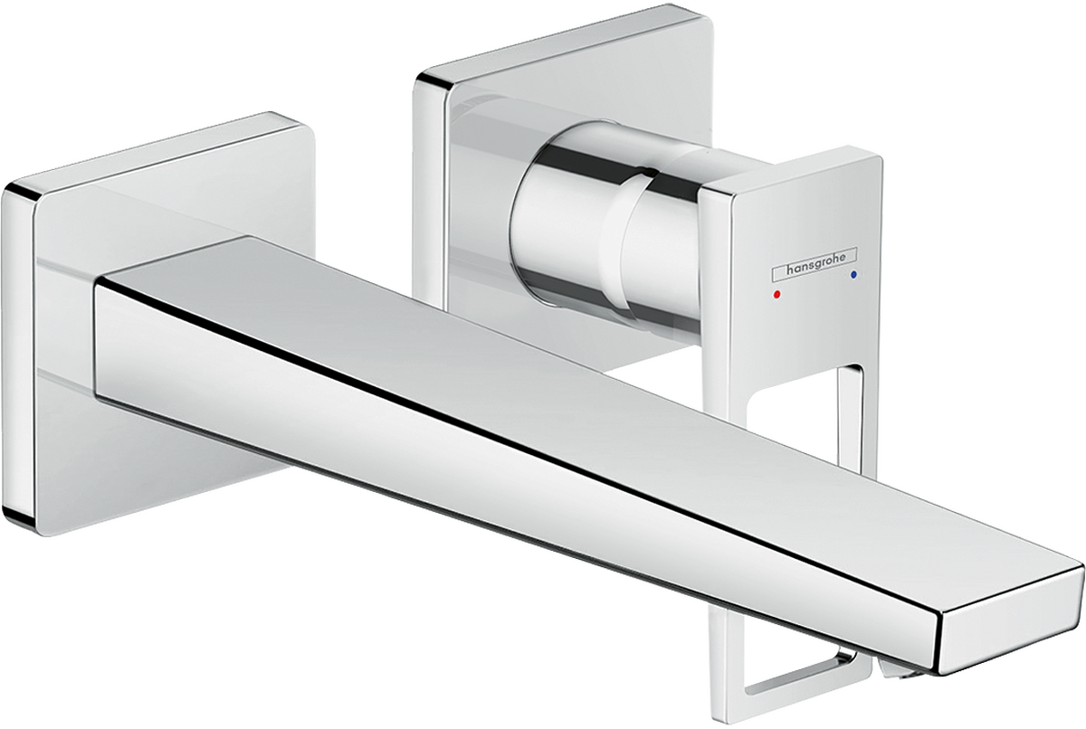 HANSGROHE Podomítková jednopáková umyvadlová baterie Metropol k montáži na stěnu s rukojetí a výtokem 22,5 cm #74526000 - chrom