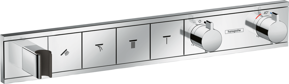 HANSGROHE RainSelect Termostat pod omítku pro 4 spotřebiče se zabudovaným sprchovým držákem #15357000 - chrom
