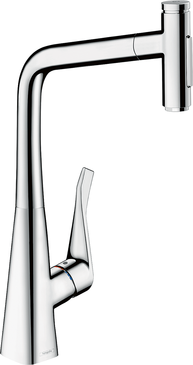 HANSGROHE Metris Select M71 Páková kuchyňská baterie 320 s vytahovací sprškou, 2jet, sBox #73816000 - chrom