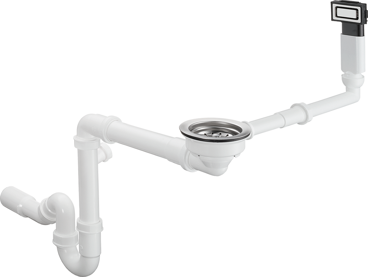 HANSGROHE D14-10 Ručně ovládaná odtoková a přepadová souprava pro jednodřez #43921800 - nerezová ocel