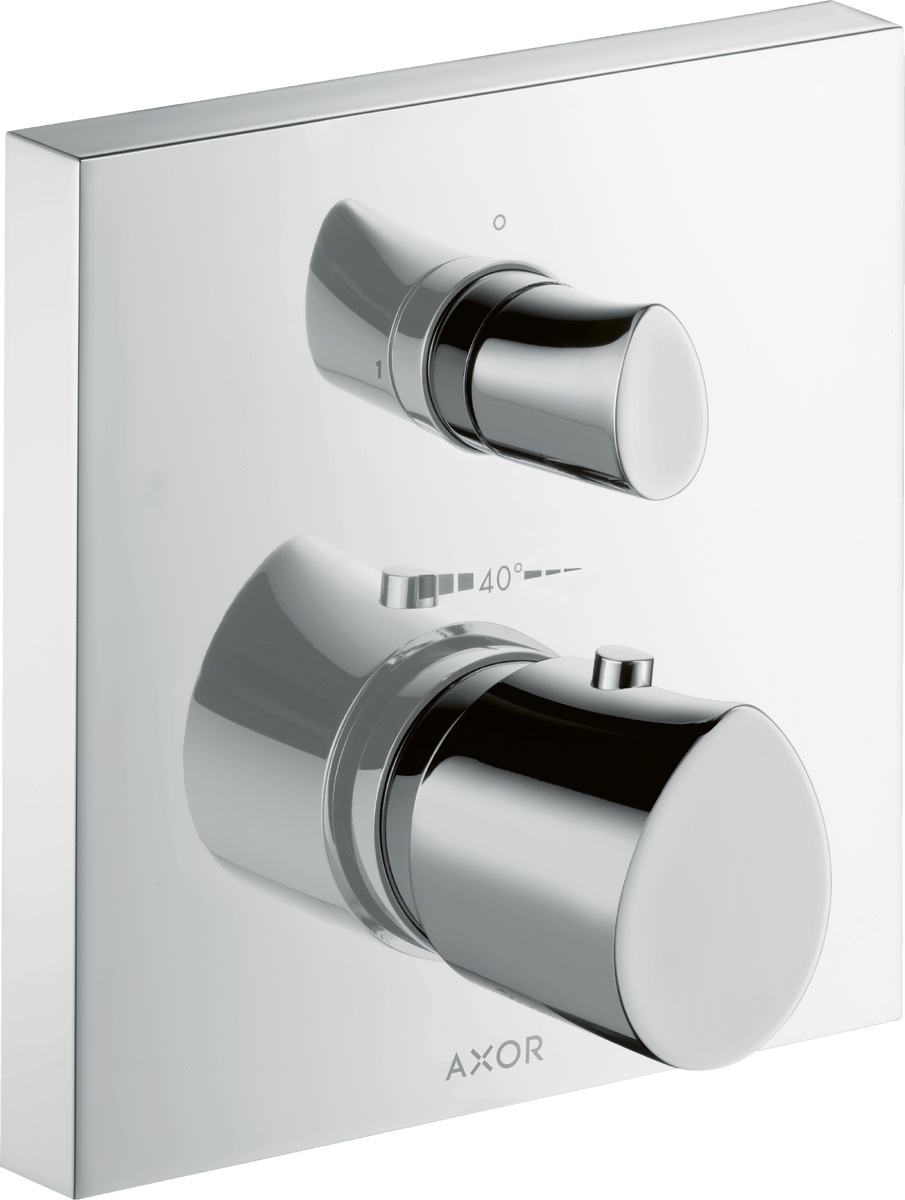 HANSGROHE AXOR Starck Organic Termostat s podomítkovou instalací, s uzavíracím a přepínacím ventilem #12716000 - chrom