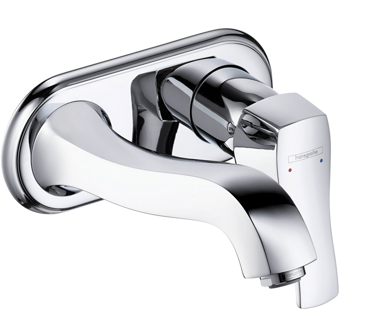 HANSGROHE Podomítková jednopáková umyvadlová baterie Metris Classic s výtokem 225 mm pro montáž na stěnu #31003000