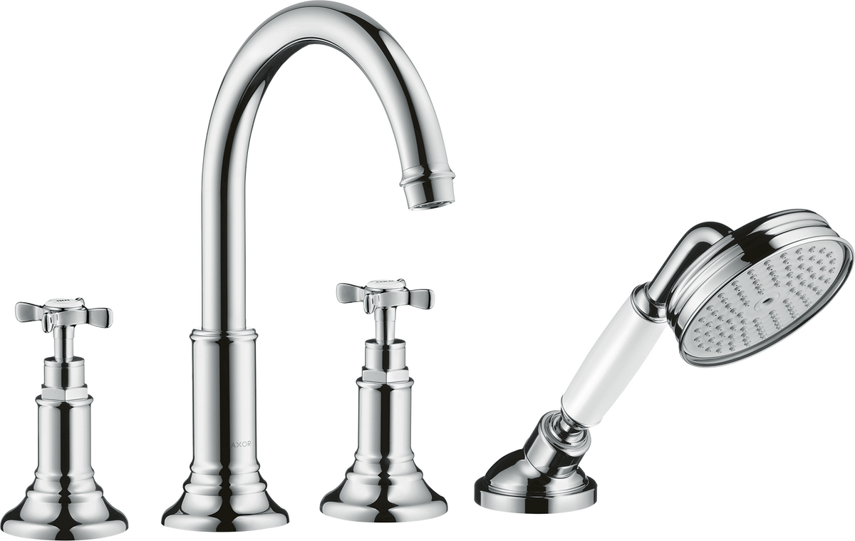 HANSGROHE AXOR Montreux 4otvorová baterie na okraj vany s rukojeťmi ve tvaru kříže #16546000 - chrom