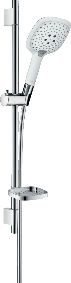 HANSGROHE Sprchová souprava Raindance Select E 150 3jet se sprchovou tyčí 65 cm a mýdlenkou #27856400 - bílá/chromová