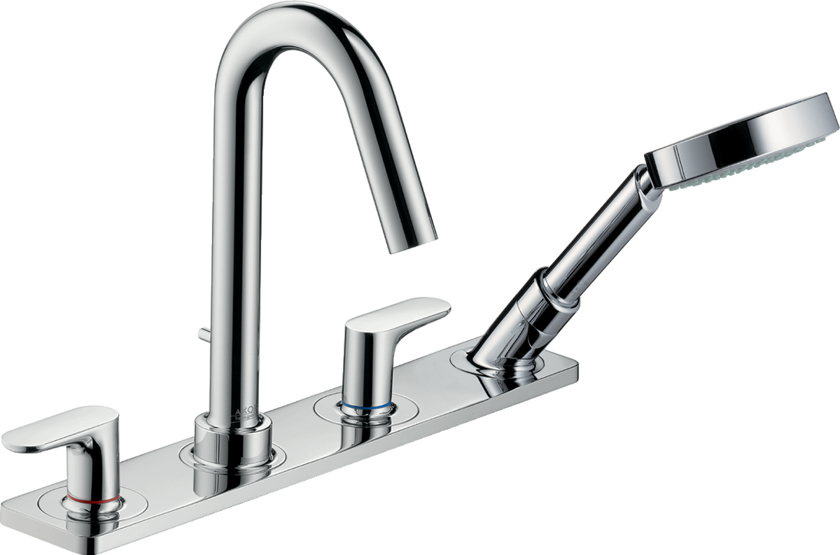 HANSGROHE AXOR Citterio M 4-otvorová vanová okrajová baterie s pákovými rukojeťmi a deskou #34445000