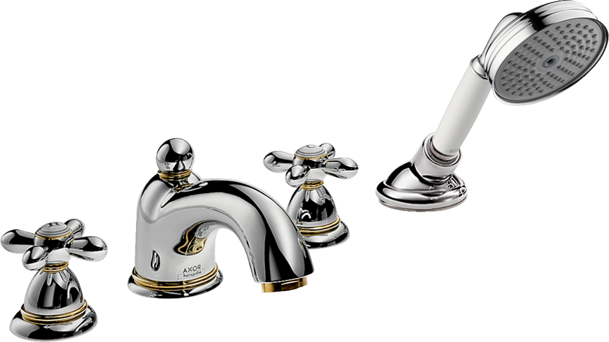 HANSGROHE AXOR Carlton 4-otvorová vanová okrajová baterie s křížovými rukojeťmi #17444090