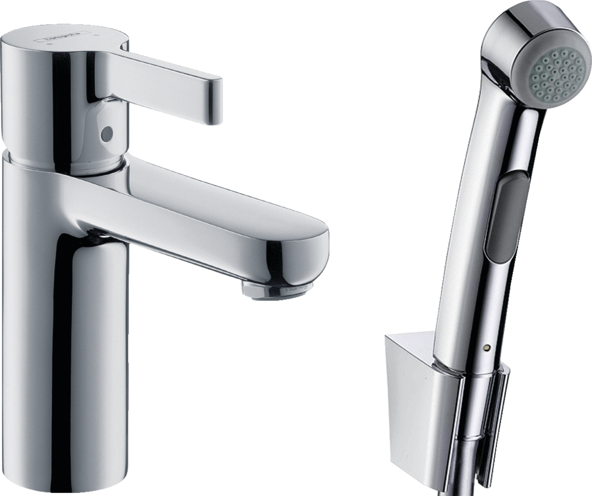 HANSGROHE Jednopáková umyvadlová baterie Metris S s ruční sprchou Bidette a sprchovou hadicí 160 cm #31160000