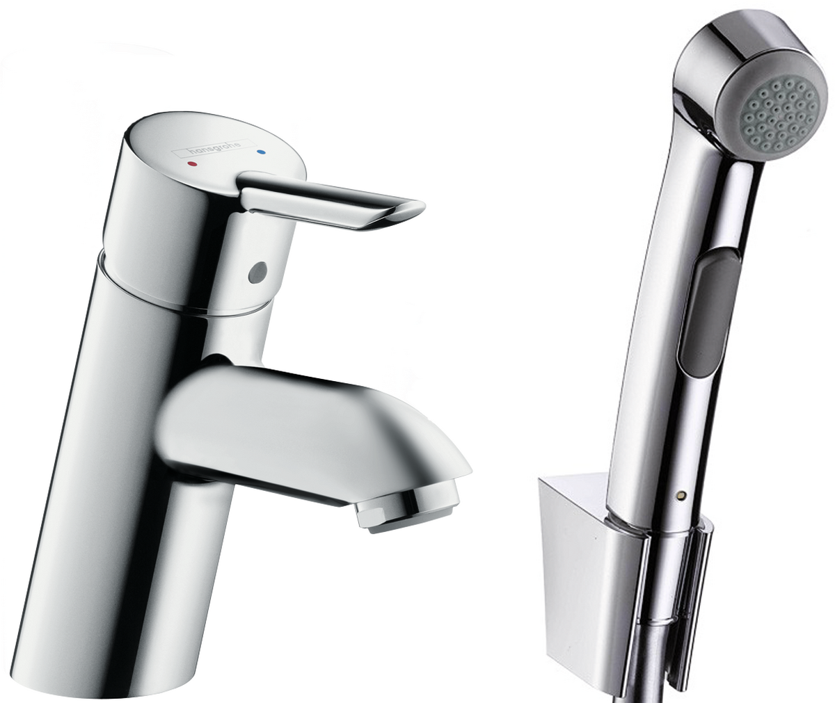 HANSGROHE Focus S Bidette 1 tryska ruční sprchy / Focus S jednopáková umyvadlová baterie 1,60 m #37121000