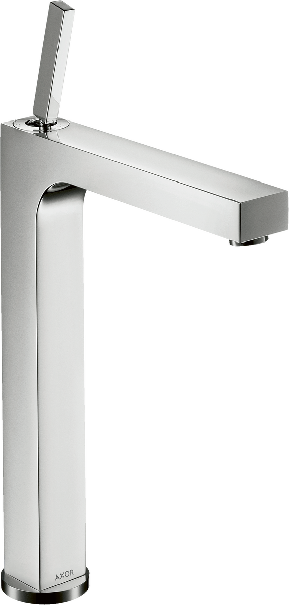 HANSGROHE AXOR Citterio Páková umyvadlová baterie 280 s kolíkovou rukojetí, pro umyvadlové mísy, s odtokovou soupravou s táhlem #39020000 - chrom