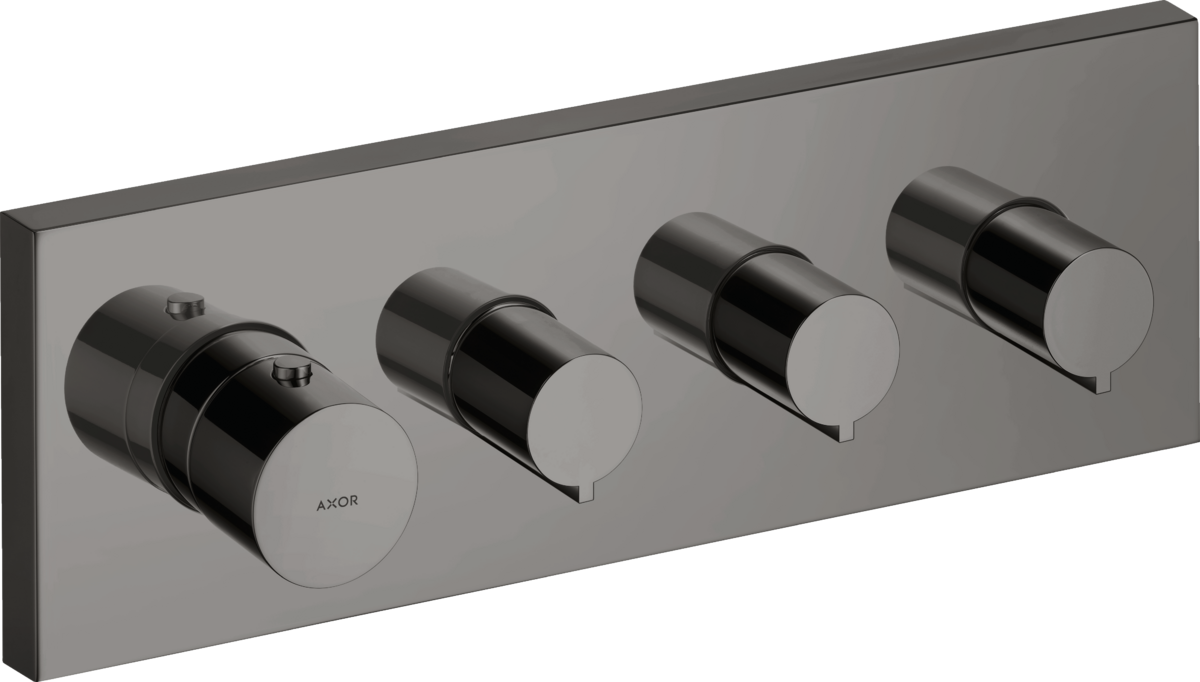 HANSGROHE AXOR ShowerSolutions termostatický modul 360/120 pod omítku úhlový pro 3 spotřebiče #10751330 - leštěný černý chrom