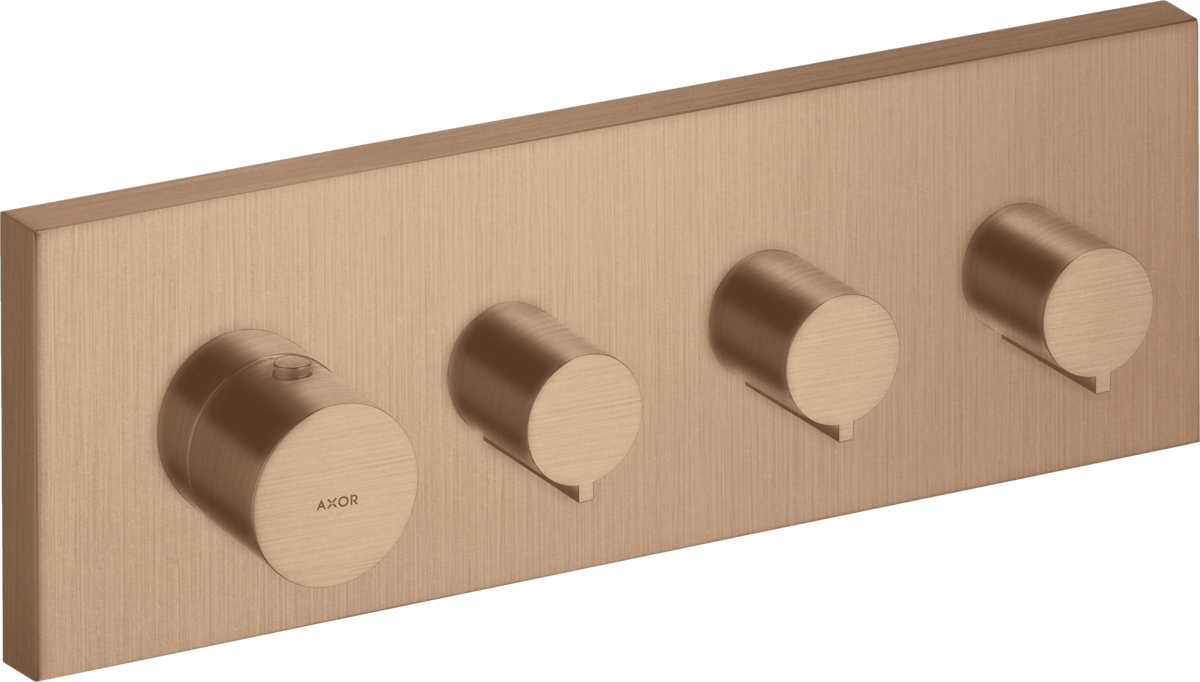 HANSGROHE Sprchový modul AXOR ShowerSolutions 360/120 pod omítku úhlový pro 3 spotřebiče #10751310 - Brushed Red Gold